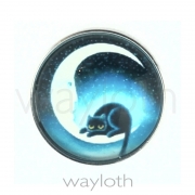 Snap Button Glas Mond Katze